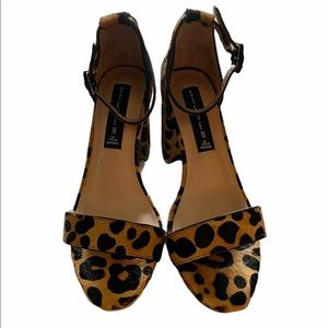 Steven by Steve Madden cow hair leopard heels